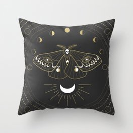 The Moon Moth Throw Pillow