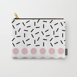 Black Sprinkles Pink Dots Carry-All Pouch