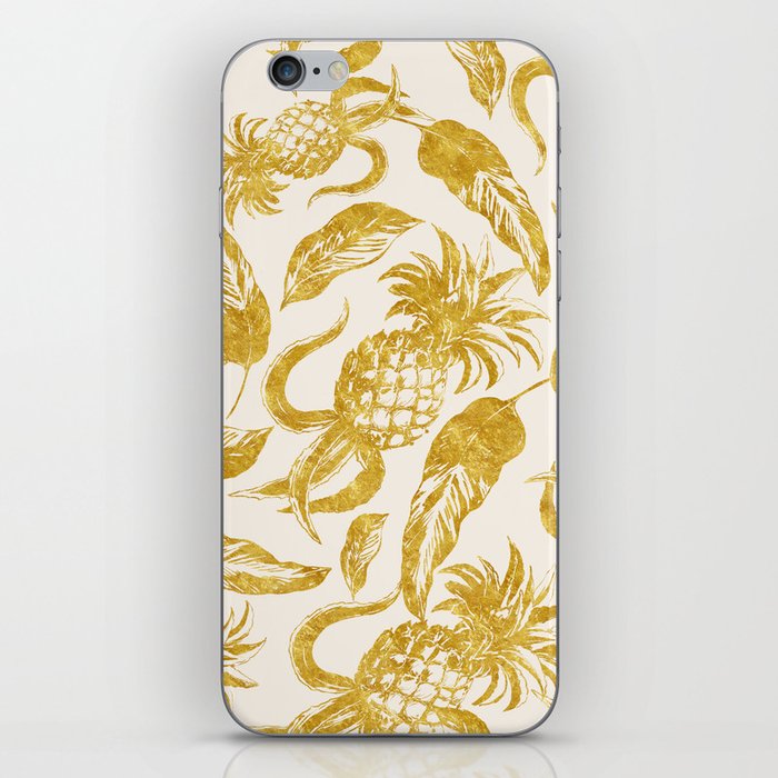 Golden pineapple iPhone Skin