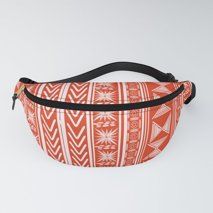 Boho Mud Cloth (Coral) Fanny Pack by 