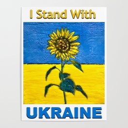 I Stand With Ukraine Wht Poster