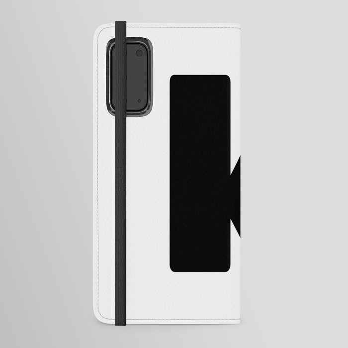 k (Black & White Letter) Android Wallet Case