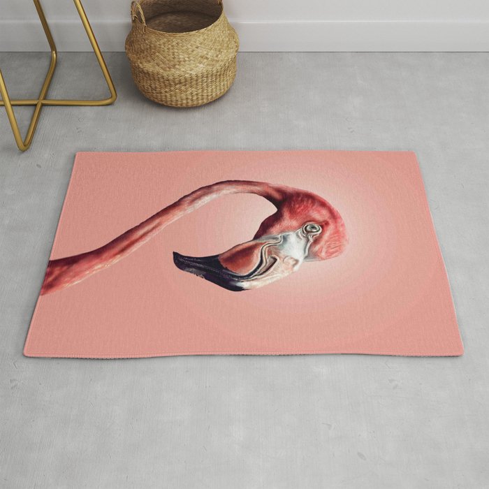 Smiling Flamingo Selfie Rug