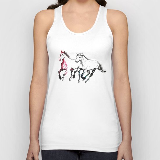 Two horses Unisex Tank Top