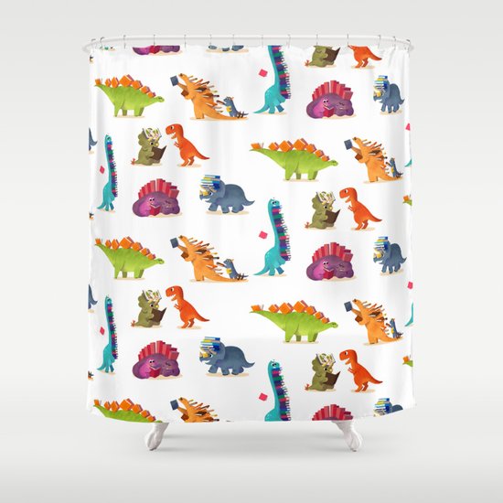 BOOK DINOSAURS Shower Curtain