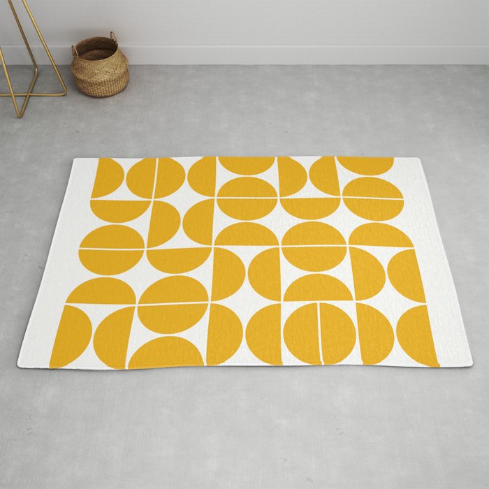 Mid Century Modern Geometric 04 Yellow Wrapping Paper by The Old Art Studio
