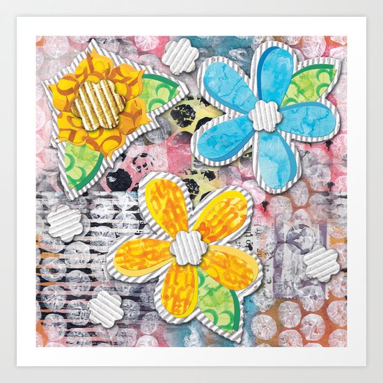 Paper Flower Power Art Print