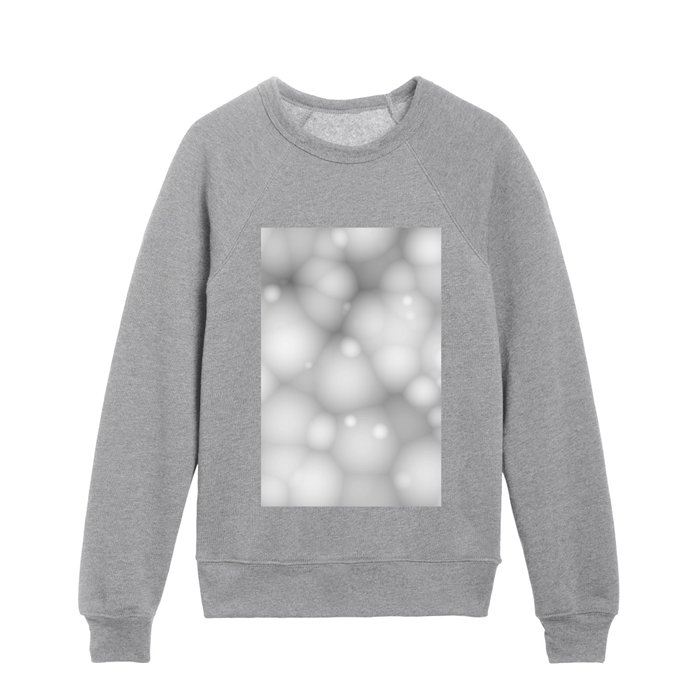 Blurred Ombre Gradient Fuzzy Spots in Gray Kids Crewneck