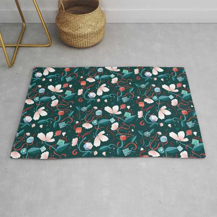 Flowers and Dice Rug