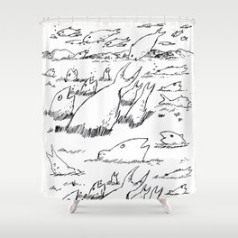 Fish in the Grass Shower Curtain