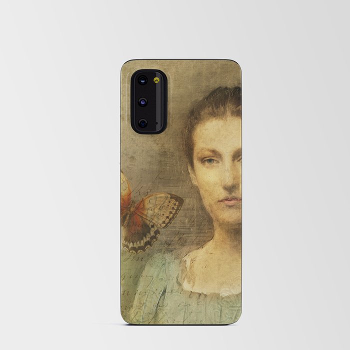 Painting of Mrs. Alfred Q. Collins given a new life with flowers and butterfly Android Card Case