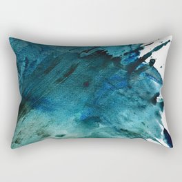 Scenic Route [2]: a pretty, minimal abstract piece in blue and green by Alyssa Hamilton Art Rectangular Pillow