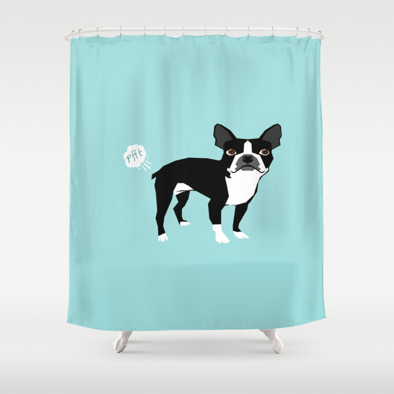 Boston Terrier Funny Dog Pure, Boston Shower Curtain