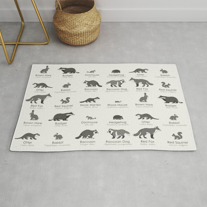 Forest Animals Identification Chart Rug by Iris Luckhaus | Society6