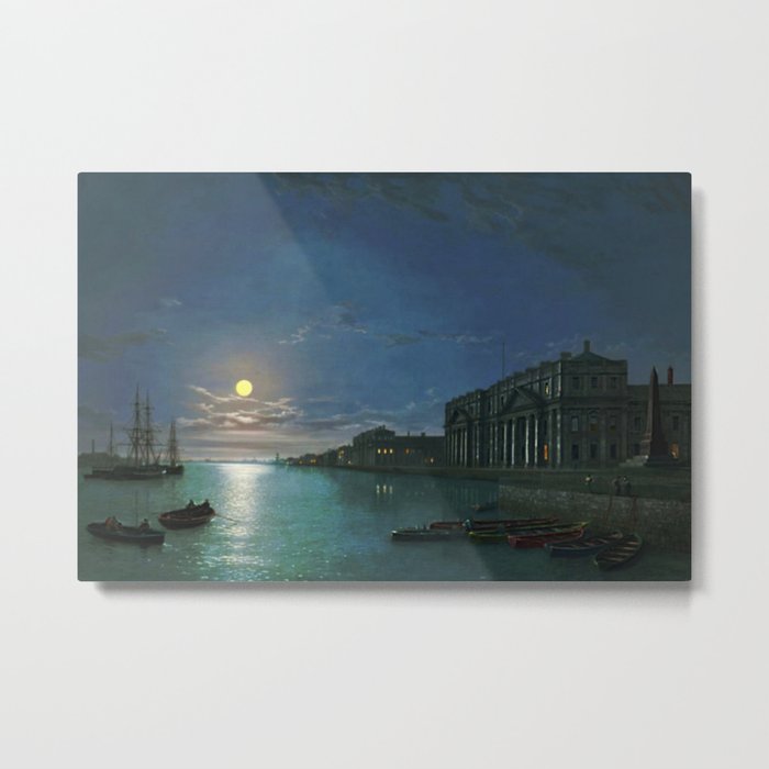 Classical Masterpiece View of the Thames River by Abraham Pether Metal Print