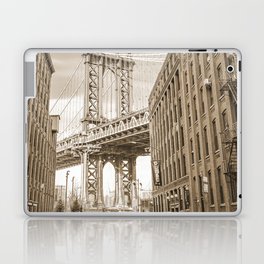 Manhattan Bridge | Sepia Street Photography Laptop Skin