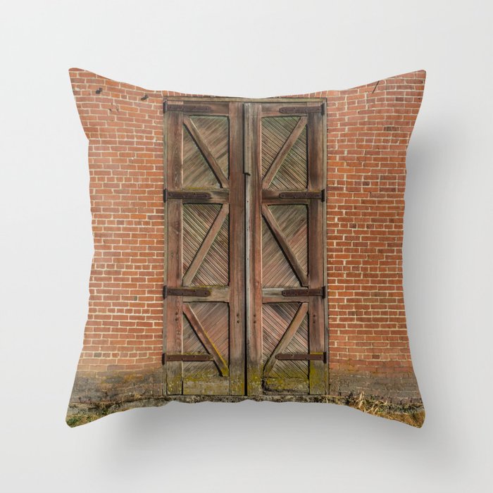 Rustic Mill Door  Throw Pillow