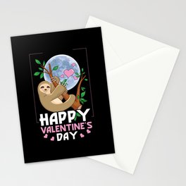 Kawaii Hang Sloth Animal Hearts Day Valentines Day Stationery Card
