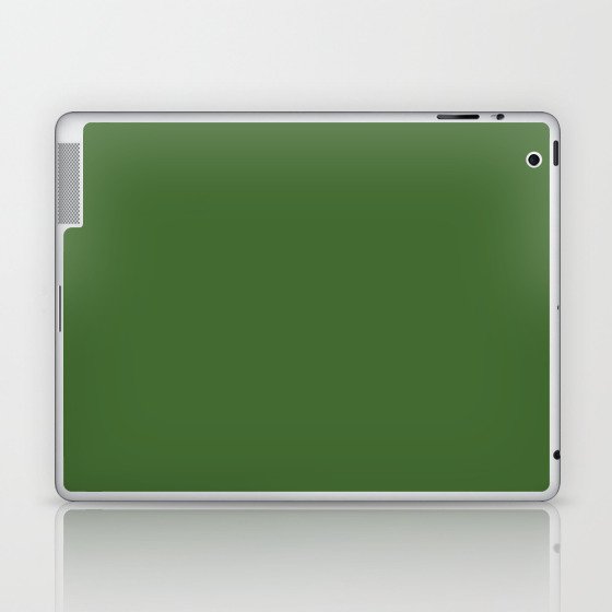 Dark Green Solid Color Pantone Treetop 18-0135 TCX Shades of Green Hues Laptop & iPad Skin