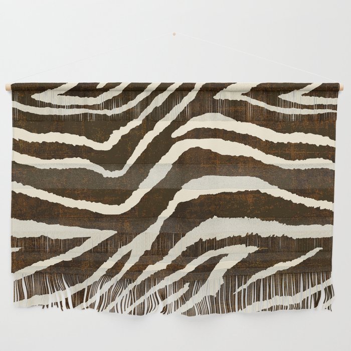 ANIMAL PRINT ZEBRA IN WINTER BROWN AND BEIGE 2019 Wall Hanging