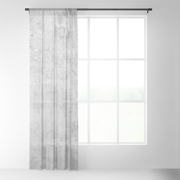 Concrete Wall Vintage Grey Background Wall Texture Sheer Curtain By Ohaniki Society6