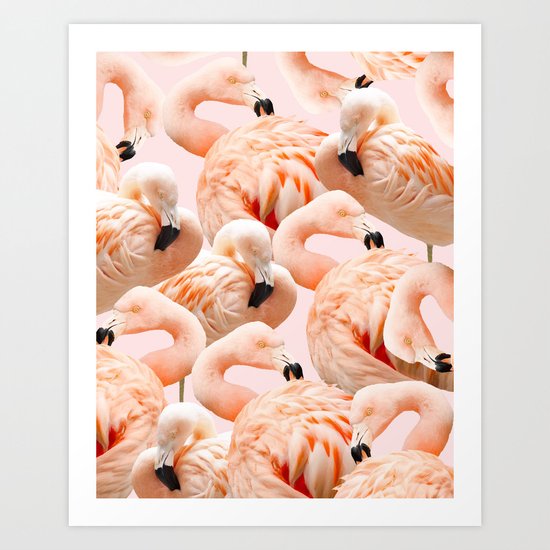 Flamingo Blush #society6 #decor #buyart #flamingoart Art Print