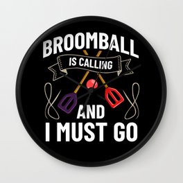 Broomball Stick Game Ball Player Wall Clock