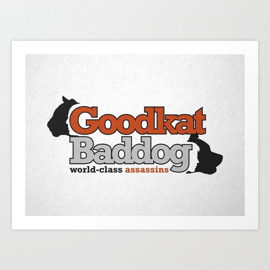 Goodkat & Baddog. Art Print