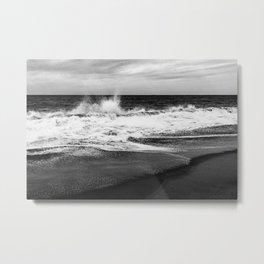 Windy Day / Landscape Photography Metal Print | Monochrome, Canvas, Waves, Black And White, Storm, Grain, Spirit, Beach, Hi Speed, Digital Manipulation 
