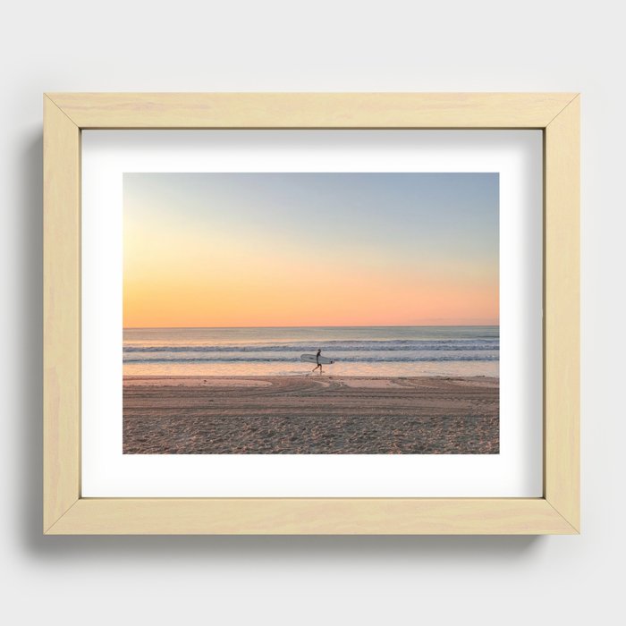 First wave at Narragansett Beach Recessed Framed Print