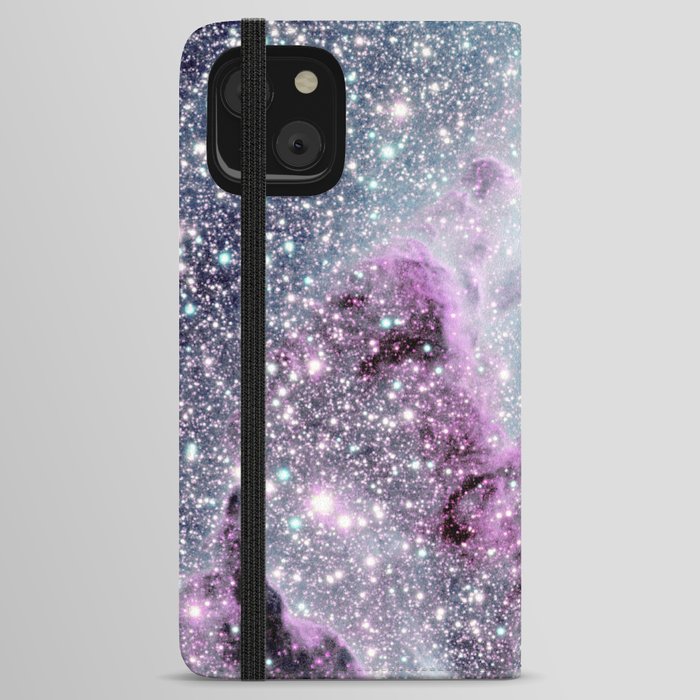 Eagle Nebula Pillars of Creation Purple Steel Blue Aqua iPhone Wallet Case