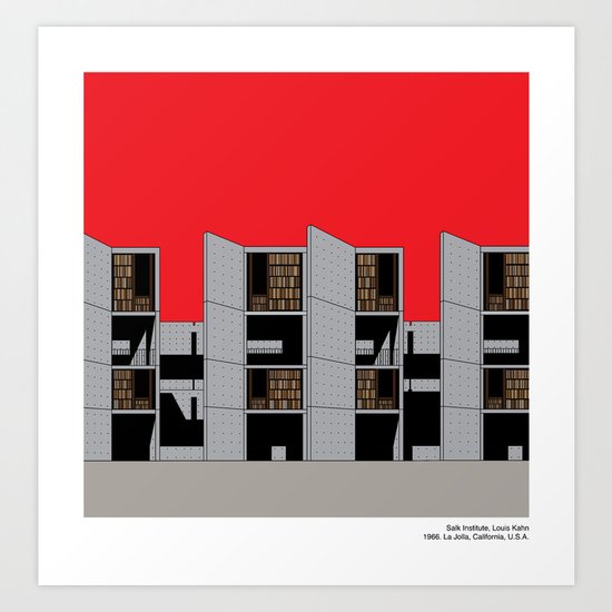 Modern Architecture Prints salk institute, louis kahn - modern architecture series art print Modern Architecture Prints salk institute, louis kahn - modern architecture series art print