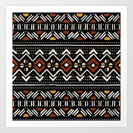 Tribal pattern african mud cloth Bogolan Print Art Print