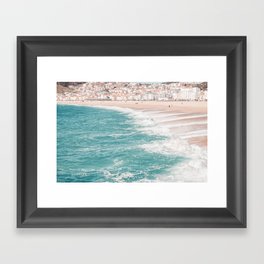 Aerial Beach Print - Ocean - Beach Village Houses - Sea - Travel photography Framed Art Print