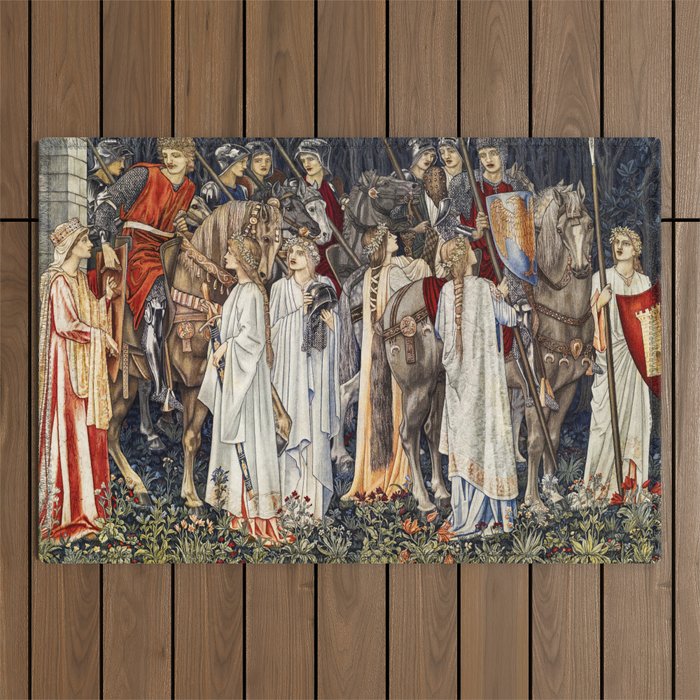 Quest for the Holy Grail Tapestries by William Morris Outdoor Rug