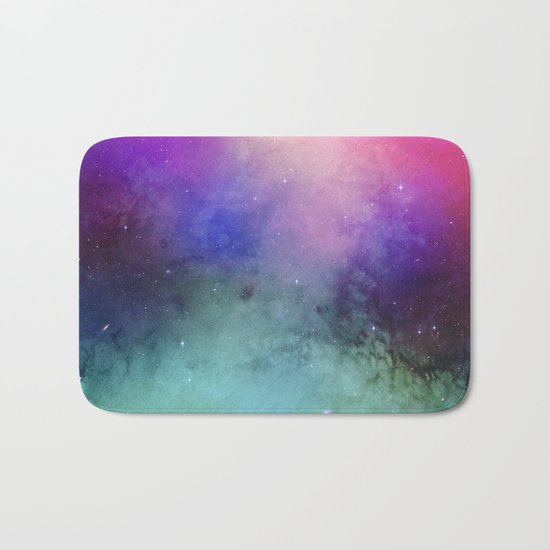 Mystical azure galaxy Bath Mat