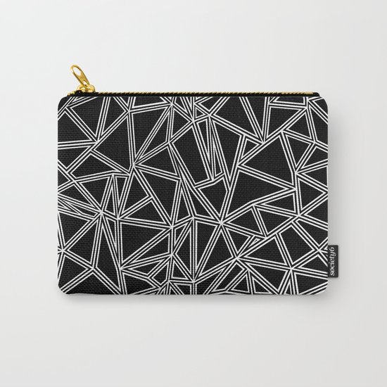 Abstract New White on Black Carry-All Pouch