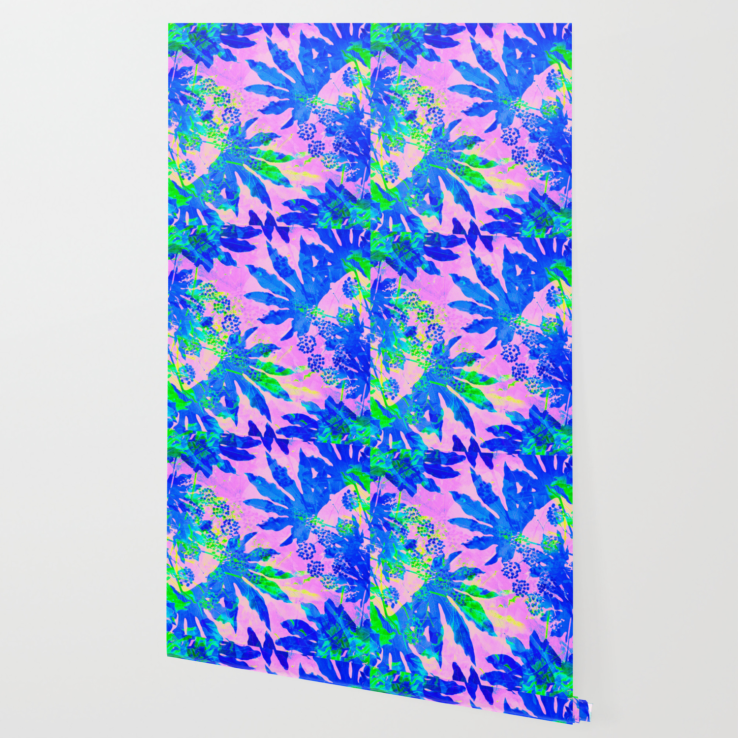 Tropical Adventure Neon Blue Pink And Green Tropical