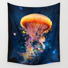 Electric Jellyish World Wall Tapestry