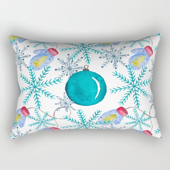 Blue Snowflakes #3 Rectangular Pillow