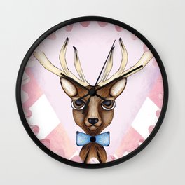 Pink Deer - Ciervo Rosa Wall Clock