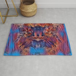 Wolf Woman Fire Water Forest Abstract Design  Area & Throw Rug