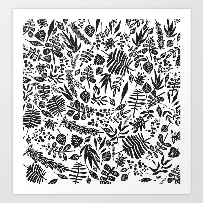Black And White Autumn Leaves Pattern Art Print By Ralucadesa Society6 Black And White Autumn Leaves Pattern Art Print By Ralucadesa Society6