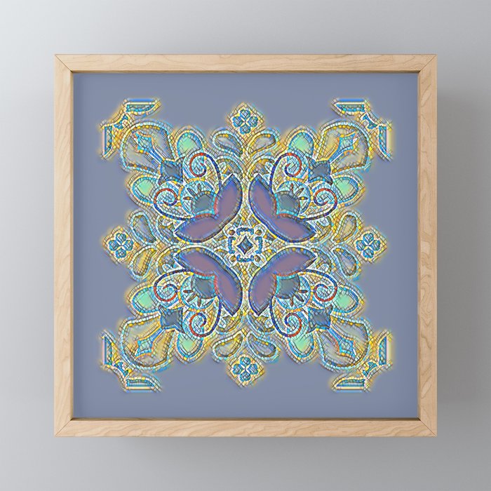 Mosaic Tile - Blue Framed Mini Art Print