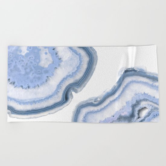 Airy Blue Agate Beach Towel