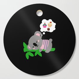 Koala and cupcake sleeping Cutting Board