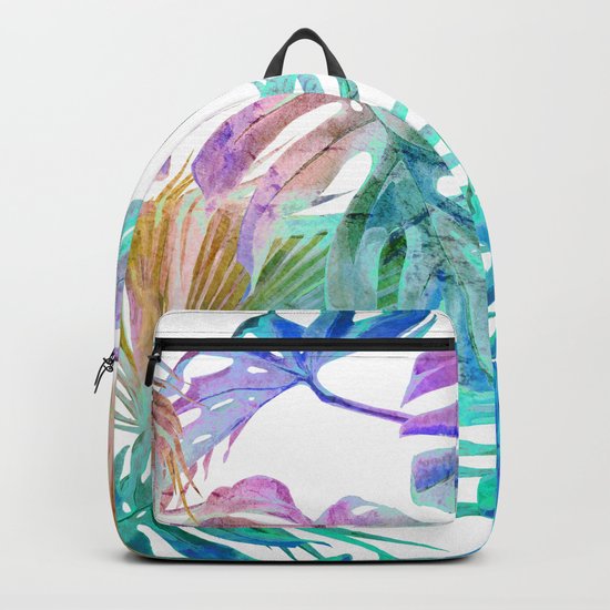 Simply Palm Leaves in Hologram Island Backpack