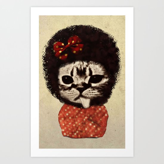 Cat (Pack-a-cat) Art Print