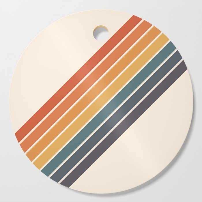 Arida -  70s Summer Style Retro Stripes Cutting Board