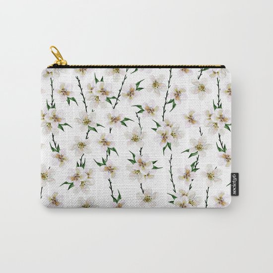 White flowers Carry-All Pouch